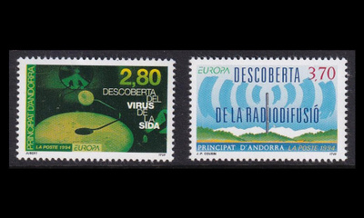 Andorra Fr 465-6 ** Europa keksinnöt ja löydöt (1994)