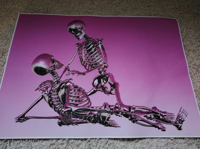 Alkuperäinen 3D-taidekangas "Chrome Skeletons"
