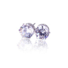 0358 .. 18K White Clear Pyöreä Crystal .. Korvakorut - pikkukuva 5