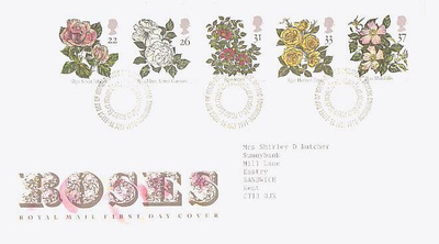 ruusuja - Englanti Mi 1345-9 FDC