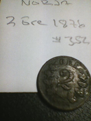 Norja 2 öre 1876, km#352