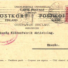 FIRMAKORTTI TURKU-EKENÅS J ÖSTERBLAD-AXEL LUNDSTRÖM+SENSUURI - pikkukuva 1