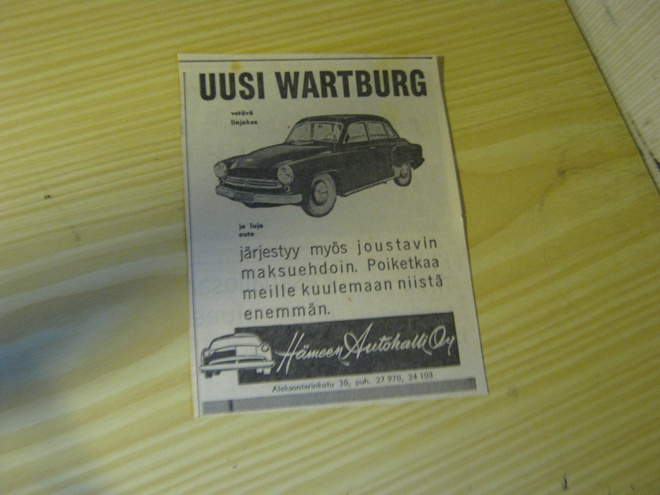 mainos uusi Wartburg