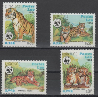 (S0507) LAOS, 1984 (WWF. Tiger). Mi ## 706-709. MNH**