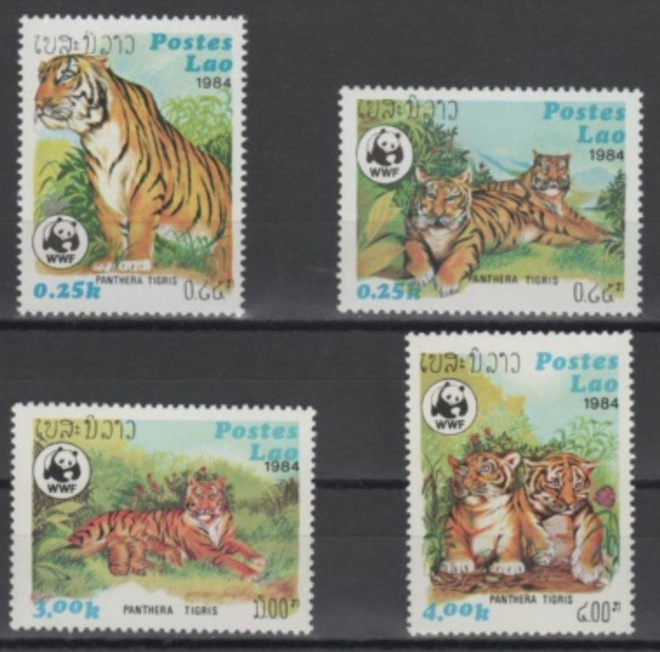 (S0507) LAOS, 1984 (WWF. Tiger). Mi ## 706-709. MNH**