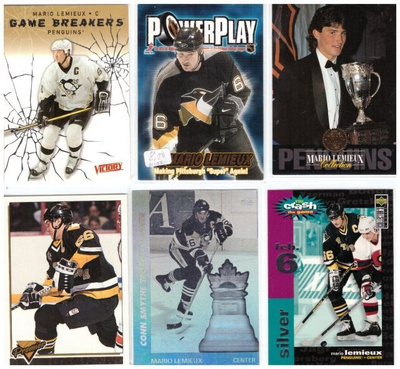6 x MARIO LEMIEUX Pittsburgh Penguins Erikois Ym. Kortteja