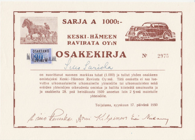 OKK 1950 Keski-Hämeen Ravirata Oy, Toijala