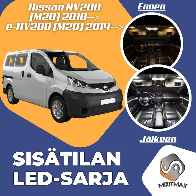 Nissan NV200 Sisätilan LED-sarja 7-osainen