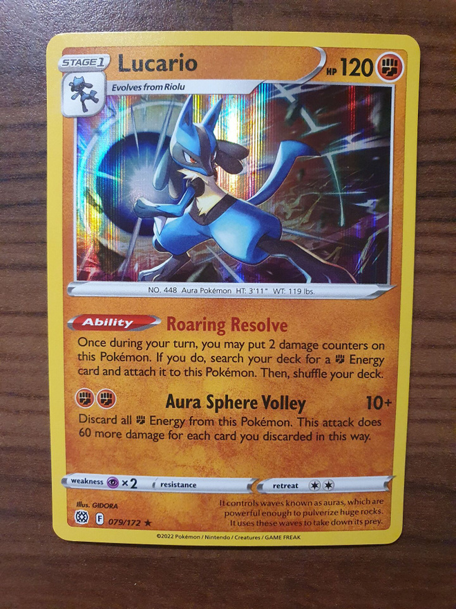 Pokemon Lucario 079/172 Holo rare