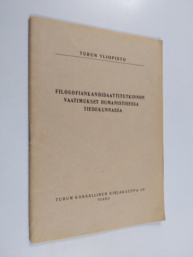 Filosofiankandidaattitutkinnon vaatimukset humanistisessa...