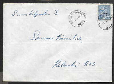 Postilähetys - Yl.m. 0,35mk (LAPE 613) Suomusjärvi 4.2.65