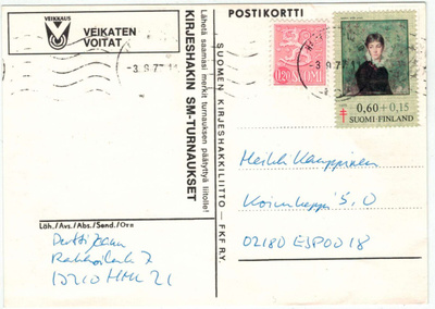1975 tub 60p ym postikortti Hollantiin