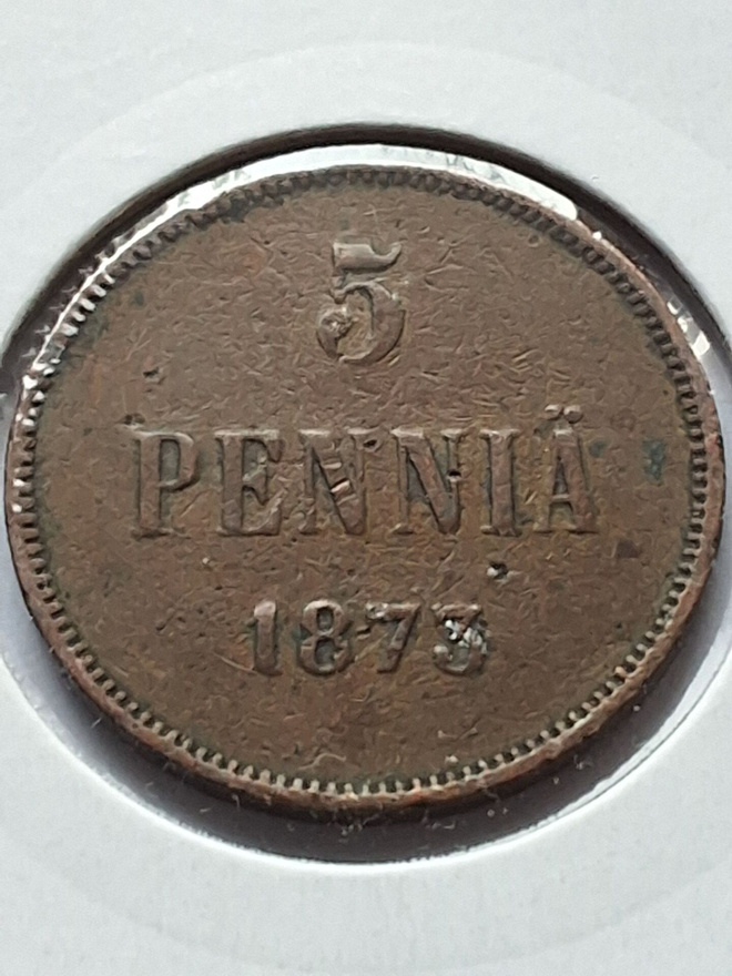 5 PENNIÄ 1873 , Melko hyvä!