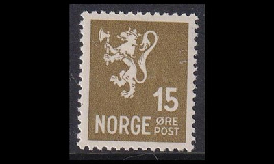 Norja 183a ** Leijona vesil. 15 öre (1937)