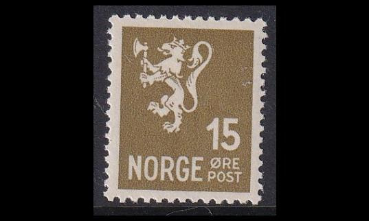Norja 183a ** Leijona vesil. 15 öre (1937)