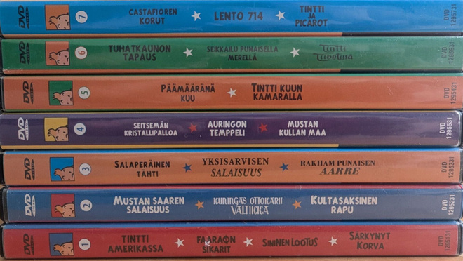Tintin seikkailut kokoelma 1-7 DVD