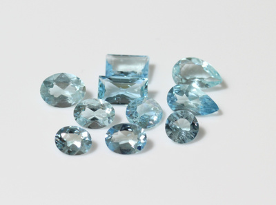 Akvamariini 10 kiven setti 10.00ct, SUPERHINTA!