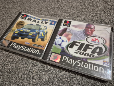 Colin McRae Rally ja FIFA 2000 (PS1)
