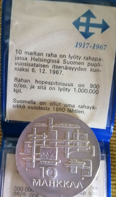 Itsenäisyyden juhlaraha 1967 (2.)