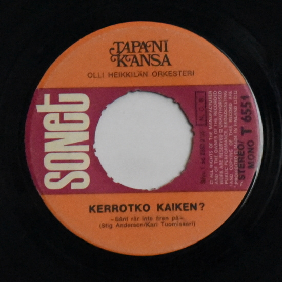 Single: Kansa, Tapani - Kerrotko kaiken? / En henno ...