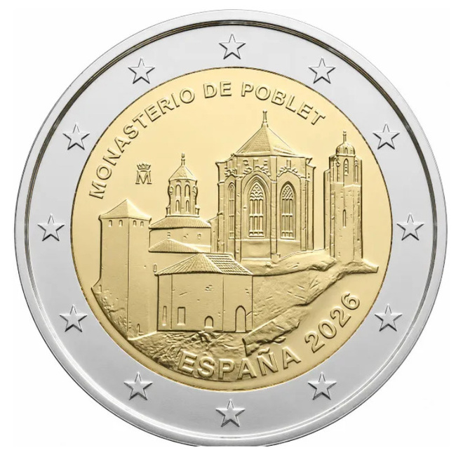 ** ESPANJA 2€ 2026 Poblet pillerissä **