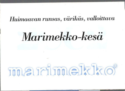 Marimekko 2002, iso ja pieni mainos.