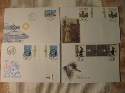 Ahvenanmaa 6 kpl FDC kirjeitä välilöpareilla.2001-2005