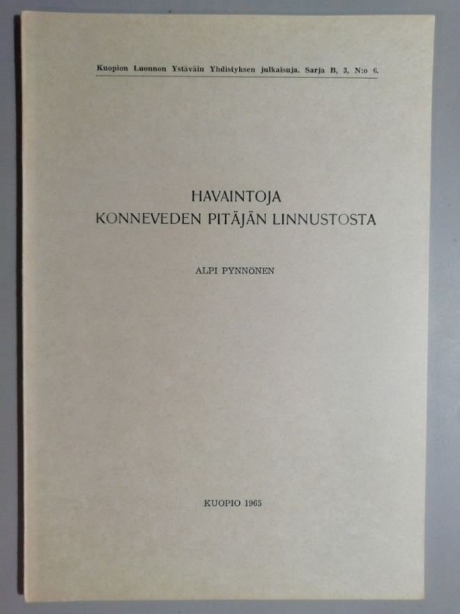 Havaintoja Konneveden pitäjän linnustosta