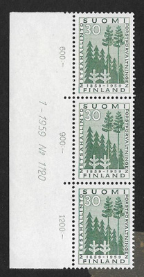 Sahateollisuus ja metsäh. 30mk 1959 (LAPE 3x507) ** nrorivi.