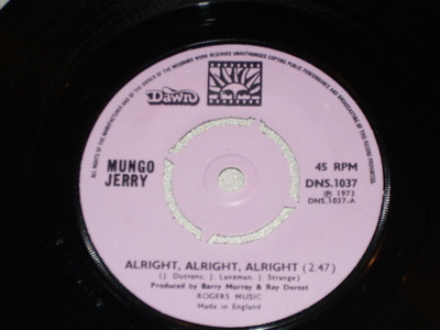 7" MUNGO JERRY - Alright,Alright,Alright - single 1973 EX