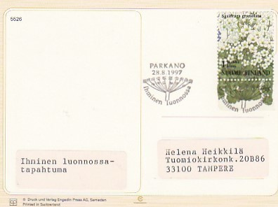 ERIKOISLEIMA , Ihminen luonnossa, Parkano 28.8.1997