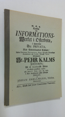 Johannes Nicolai Snellman : Ajatuksia opetustoiminnasta P...