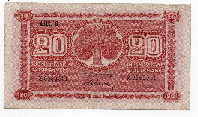 20  Markkaa 1922  Litt.C
