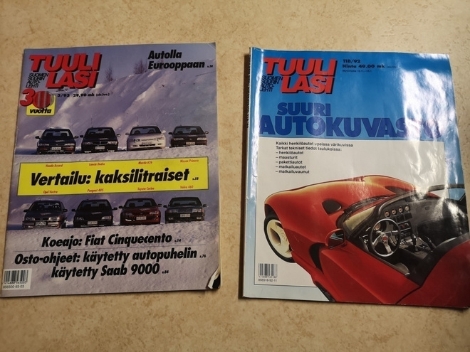 Tuulilasi lehdet 2 kpl 11b/92 ja 3/93