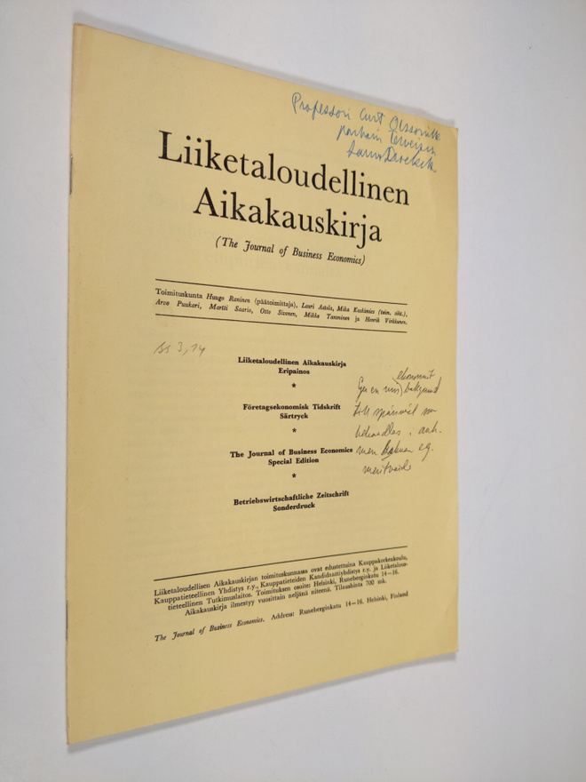 Liiketaloudellinen aikakauskirja n:o 1-1961