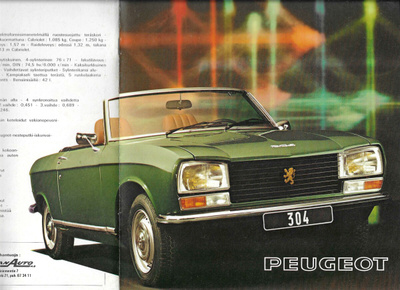 1975 Peugeot 304 S Coupé / Cabriolet esite - suom