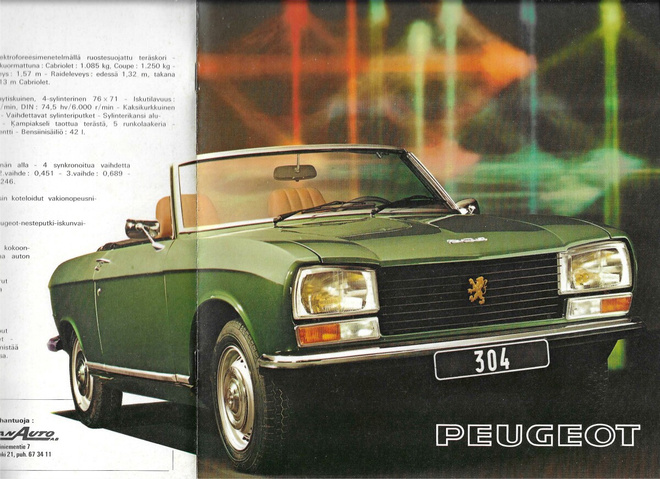 1975 Peugeot 304 S Coupé / Cabriolet esite - suom