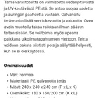 Vida XL varastoteltta 240x 240cm teräsrunko harmaa - pikkukuva 2