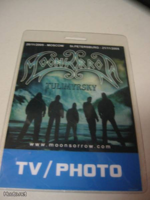 MOONSORROW  TULIMYRSKY VENÄJÄN KIERTUE 09 BACKSTAGE- PASSI .