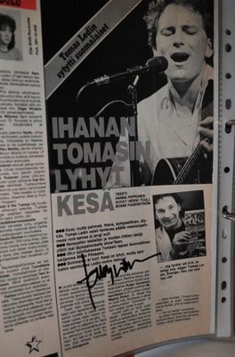 Tomas Ledin nimikirjoitus paperilla