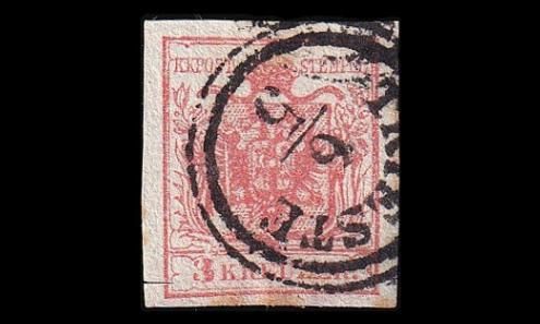 Itävalta 3_Y o Vaakuna 3 Kr TRIESTE (1850)