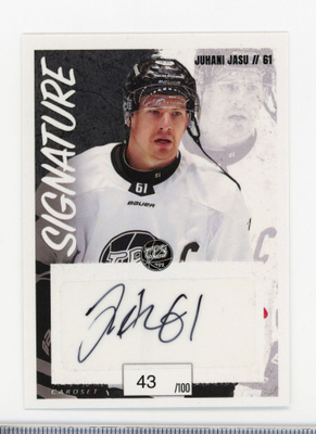 2022-2023 Cardset SM-Liiga Signature Juhani Jasu 43/100 TPS