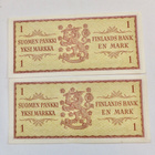 2 x 1 mk 1963 Ösarja Pakkasileät? Numerot Peräkkäin - pikkukuva 2