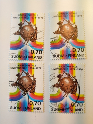 Maailmanpostiliitto 100 vuotta postimerkki 0,70 markka