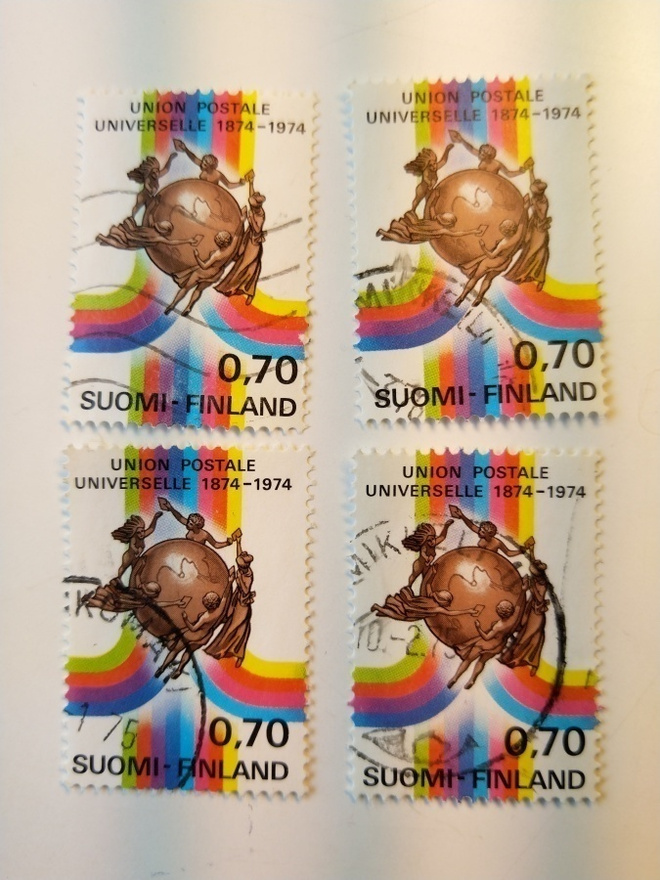 Maailmanpostiliitto 100 vuotta postimerkki 0,70 markka