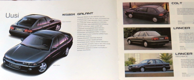1993 Mitsubishi Colt Lancer Galant esite - suomalainen