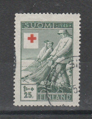 Suomi 1946, PR merkki 1 mk+25p,  , leimattu