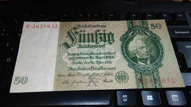 Germany Saksa 50 Mark 1933 P182 VF+-XF