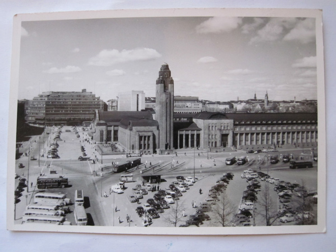 Postikortti Alkup.Mallikappale Helsinki RautatieAsema 1950-l