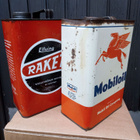Vintage Mobiloil ja Raket öljykanisterit - pikkukuva 2